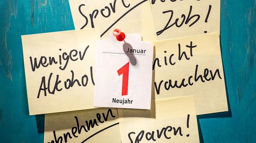 Jedes Jahr zu Silvester nimmt sich ein Großteil der Deutschen gute Vorsätze fürs neue Jahr vor. © Shutterstock, gopixa