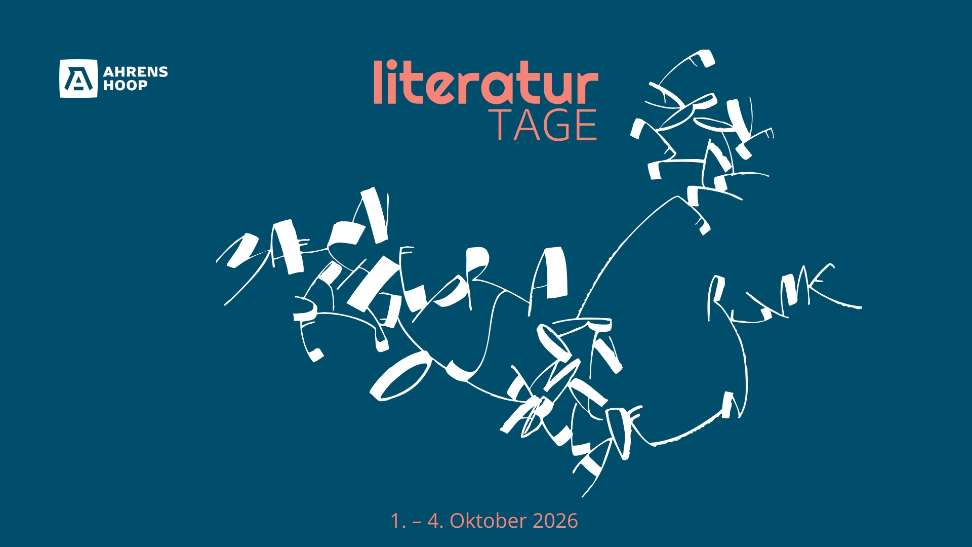 Plakat der Literaturtage Ahrenshoop mit Veranstaltungslogo und Termin vom 1. bis 4. Oktober 2026